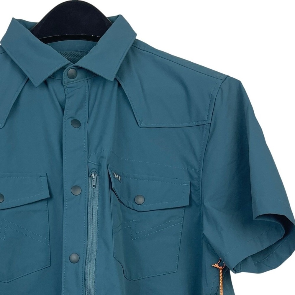NEW Howler Bros Emerger Tech Shirt Mens S Nylon Stretch Short Sleeve Vented Blue